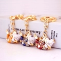 Set di portachiavi a forma di carpa koi in arancione, blu e rosso con smalto e strass - Colore Casuale