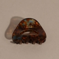 Detail of tortoise shell acetate claw clip with gold FRANCE Handmade text engraving - Blue-Brown