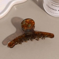 Detail of tortoise shell acetate hair claw clip with gold France Handmade lettering - Blue-Brown