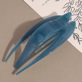 Deep blue-green resin hair claw clip with a glossy finish shown from a top angle - Blue