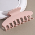 Pinza para el cabello rosa mate minimalista con grandes dientes antideslizantes para pelo largo - Rosa Ahumado