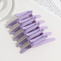 Matte purple large hair clip with cross-teeth design for thick hair styling - Purple