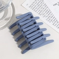 Minimalist matte fog blue cross hair claw clip for elegant hairstyle fixing - Blue