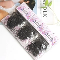 Elastic seamless black hair ties set in bulk packaging with high stretch performance - Black (12 Packs)