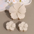 Morandi beige flower hair claw clips set with matte finish for elegant styling - Beige
