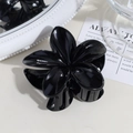 Pinza per capelli a fiore nero lucido con finitura levigata e presa molto sicura - Nero Grande