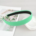 Detail showing mint green fabric hair hoop with fine texture and black non-slip lining - Thin Sponge Style / 1.8cm / Mint Green