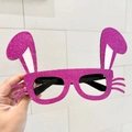 Pink glitter bunny ears party glasses with sequins for Easter costume accessories - Purple Bunny Ears Glasses Frame
