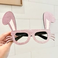 Pink glitter bunny ear costume glasses for Easter party dressing up and photo prop - Pink Bunny Ears Glasses Frame