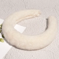 Cerchietto in finta pelliccia bianca morbida con imbottitura spessa per look invernale - Bianco