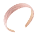 Cerchietto minimalista in velluto a coste rosa chiaro con trama a righe sottili - Rosa