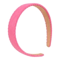 Cerchietto largo in velluto a coste rosa con texture a righe e fodera antiscivolo - Rosa 2