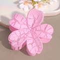 Pinza de pelo de flor rosa con textura agrietada y acabado mate para mujeres - Flor Rosa