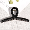 Minimalist large black hair claw clip with glossy resin finish for elegant updos - Black