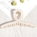 Minimalist cream cross ring hair claw clip with gold spring for women hair styling - Off White