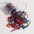 Colorful high elasticity seamless hair tie set in a transparent storage cylinder jar - Dark Colors Barrel
