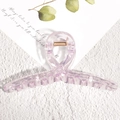 Elegant translucent light purple hair claw clip with subtle glitter and gold spring - Amethyst