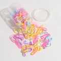 Macaron colored high elasticity seamless hair ties set in a transparent storage jar - Light Colors Barrel