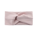 Bandeau en tricot rose clair avec nœud croisé en tissu côtelé extensible - Rose