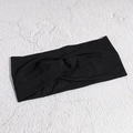 Fascia per capelli nera in maglia a costine con nodo, elastica per sport e trucco viso - Nero 2
