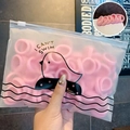 Elastici per capelli rosa senza cuciture ad alta elasticità in busta in PVC opaco - Rosa