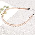 Elegante roségouden smalle haarband met witte parels voor dames haaraccessoires - Grote parelstijl