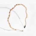 Champagne crystal baroque headband with gold wire wrapping for elegant women - Wavy Champagne