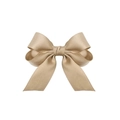 Detail of multi-layer champagne gold ribbon bow hair clip with elegant satin texture - Champagne