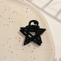 Macro shot of a black star-shaped flocked hair clip on a textured ceramic tray - Five-pointed Star / Black Star