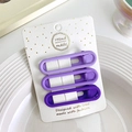 Set di tre fermagli per capelli viola opaco con eleganti design ovali scavati - Ellisse / Viola