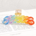 Rainbow gradient chain hair claw clip with golden glitter in transparent acrylic finish - Colorful