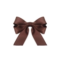 Elegant dark brown ribbon bow hair clip with textured fabric for women's hair styling - Brown