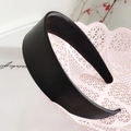 Serre-tête large en satin noir avec éponge rembourrée pour femmes et jeunes filles - Satin Noir