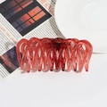 Grande molletta geometrica per capelli rosso scuro semitrasparente per capelli folti - Sfumato Rosso Nero