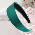 Serre-tête large en satin vert émeraude avec éponge et doublure antidérapante luxe - Vert Satiné