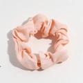 Rosa Satin-Haargummi mit vertikaler Textur für ein süßes, feminines Haar-Accessoire - Einfarbig Hellrosa