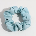 Hellblauer Haargummi im Karo-Design aus Twill-Stoff mit elastischem Innenband für Damen - Einfarbig Blau