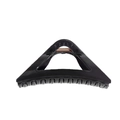Glossy black triangular hollow hair claw clip with 11 teeth and metal spring - Black