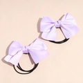 Ensemble d'élastiques à cheveux avec nœuds en satin lilas élégants pour femmes et filles - Violet