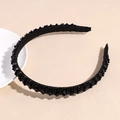Detailed view of the black beaded headband with non-slip texture and elegant craftsmanship - Black