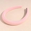 Détail d'un serre-tête en éponge rose avec tissu sergé et doublure antidérapante - Rose