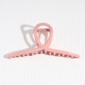 Pince à cheveux rose mat avec design torsadé élégant et ressort en alliage solide - Pince en Y Rose