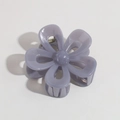 Pinza per capelli a fiore viola traforato in resina colorata per acconciature - Grigio Gelatina