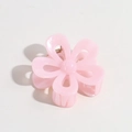 Pinza per capelli a fiore rosa pallido in resina lucida con molla in metallo - Rosa Gelatina
