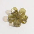 Pinza per capelli a forma di fiore verde oliva traslucido con molla in metallo - Verde Traslucido