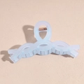 Matte light blue shark hair claw clip with a sleek twisted design and metal spring - Matte Blue
