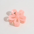 Pinza per capelli a forma di fiore rosa smerigliato in resina traslucida cava - Arancione Gelatina