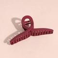 Grande pince à cheveux élégante rouge foncé mat avec structure croisée pour cheveux épais - Épingle à cheveux en U / 1 Pièce / Rouge