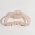 French style pale pink acetate shark hair claw clip with a glossy translucent finish - Irregular Oval Nude