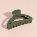 Pince à cheveux élégante en acrylique mat vert olive avec design ajouré pour femmes - Pince Arc / Vert